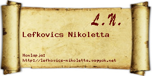 Lefkovics Nikoletta névjegykártya