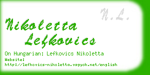 nikoletta lefkovics business card